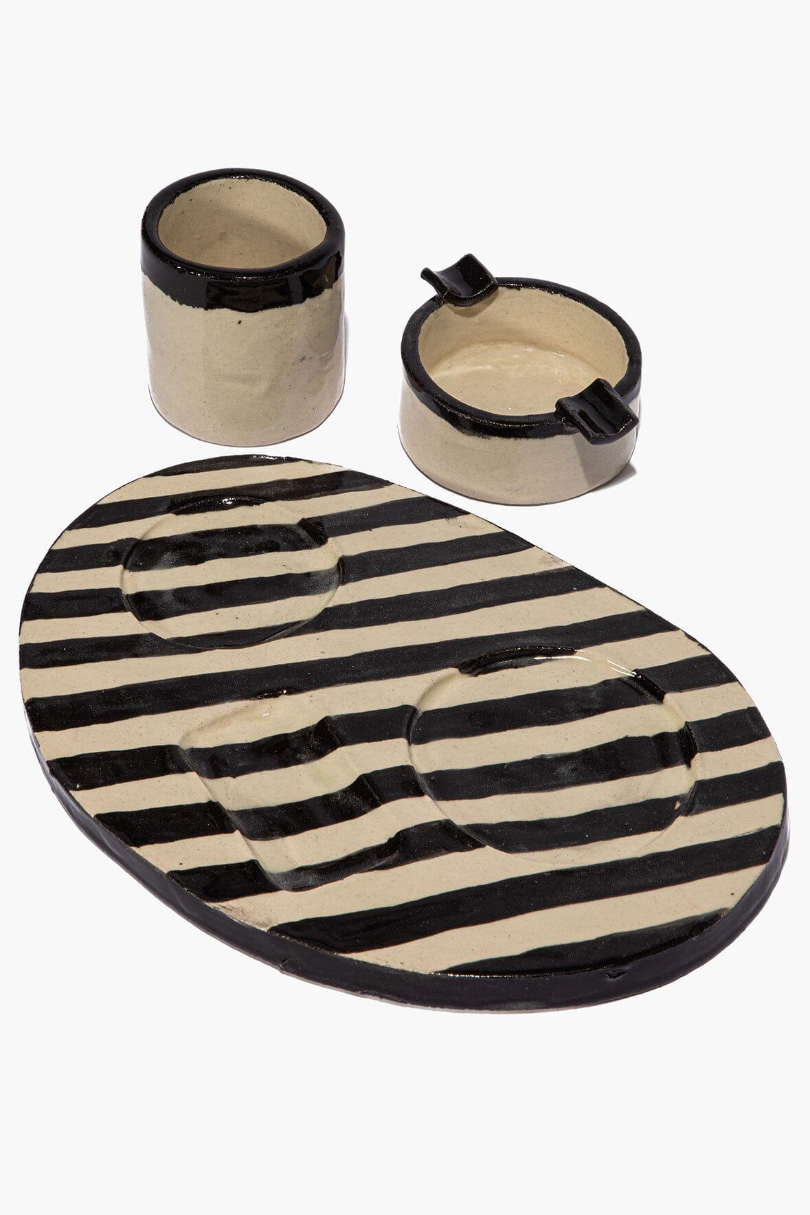STAUD | Acl Tray Holder Striped Glaze