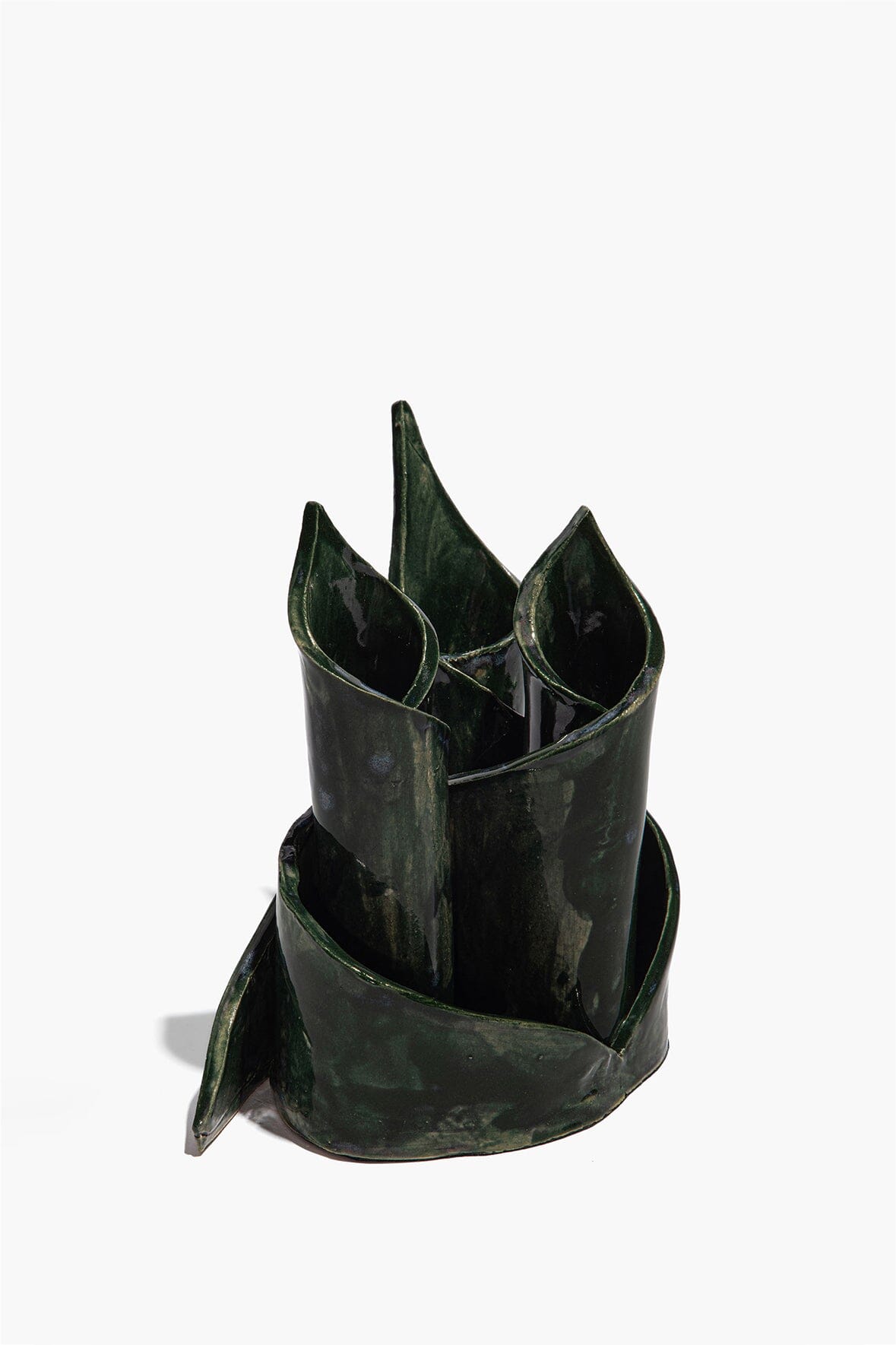 STAUD | Ceramic Triple Candlestick Holder Forest Glaze