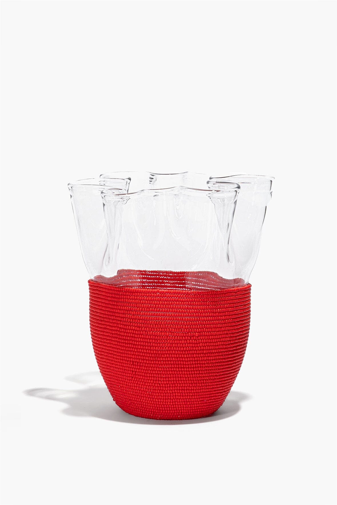 STAUD | Wavy Beaded Vase Red