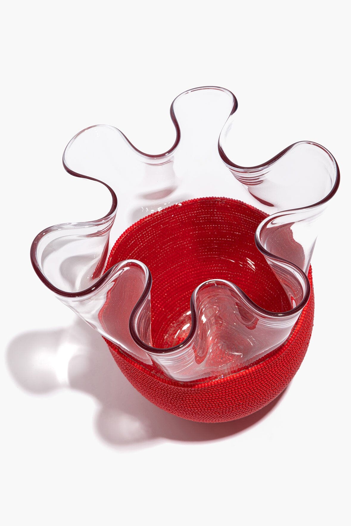 STAUD | Wavy Beaded Vase Red