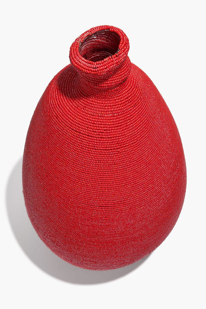 STAUD | Tall Beaded Vase Red