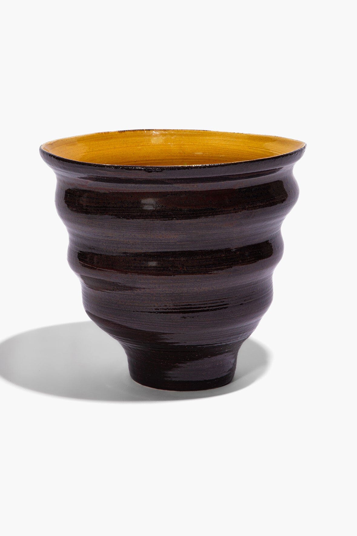 STAUD | Stacked Cone Vase Burgundy Mustard Glaze