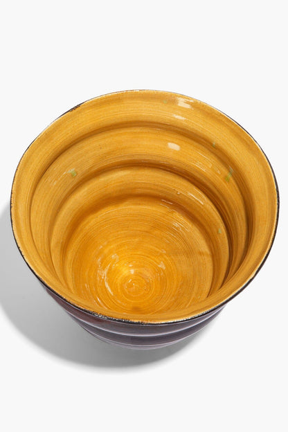 STAUD | Stacked Cone Vase Burgundy Mustard Glaze
