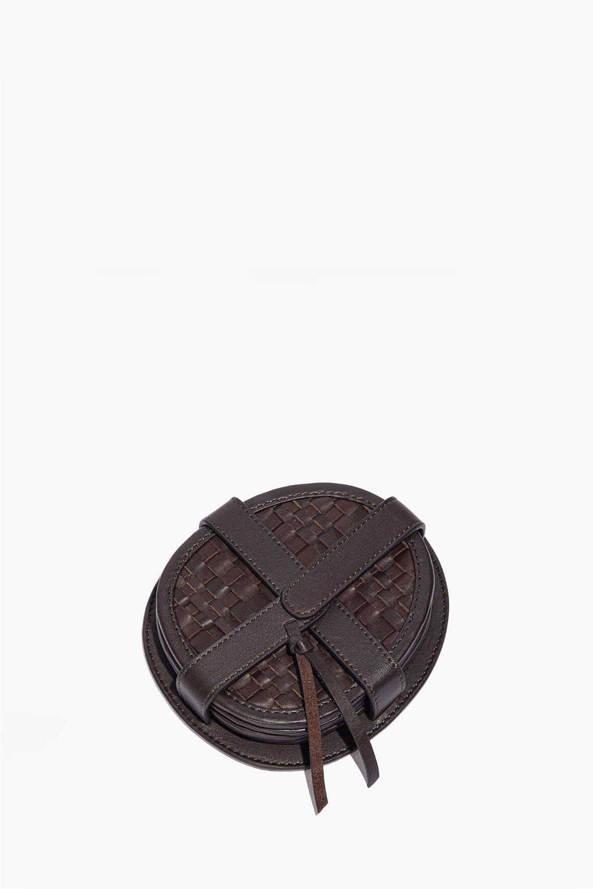 STAUD | Grove Woven Leather Coasters Espresso