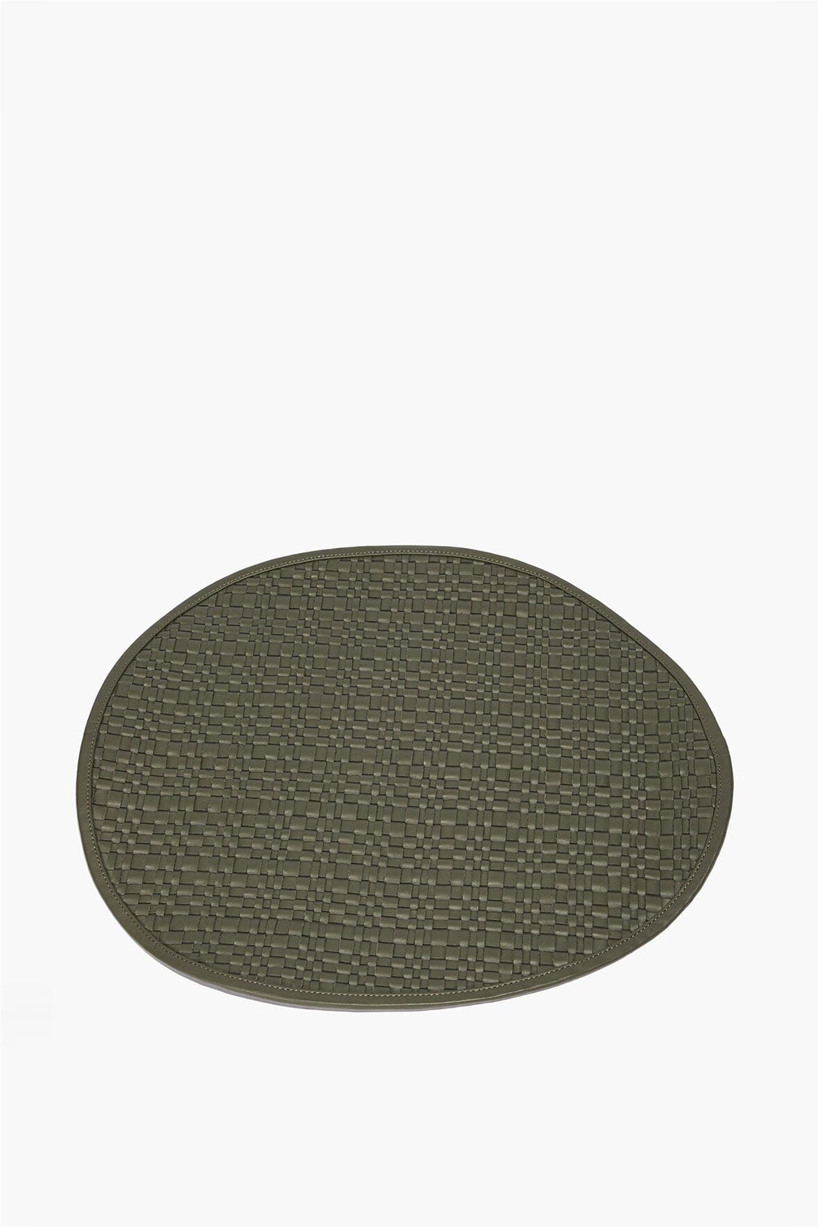 STAUD | Gentry Leather Placemat Moss