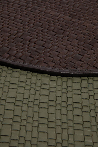 STAUD | Gentry Leather Placemat Moss