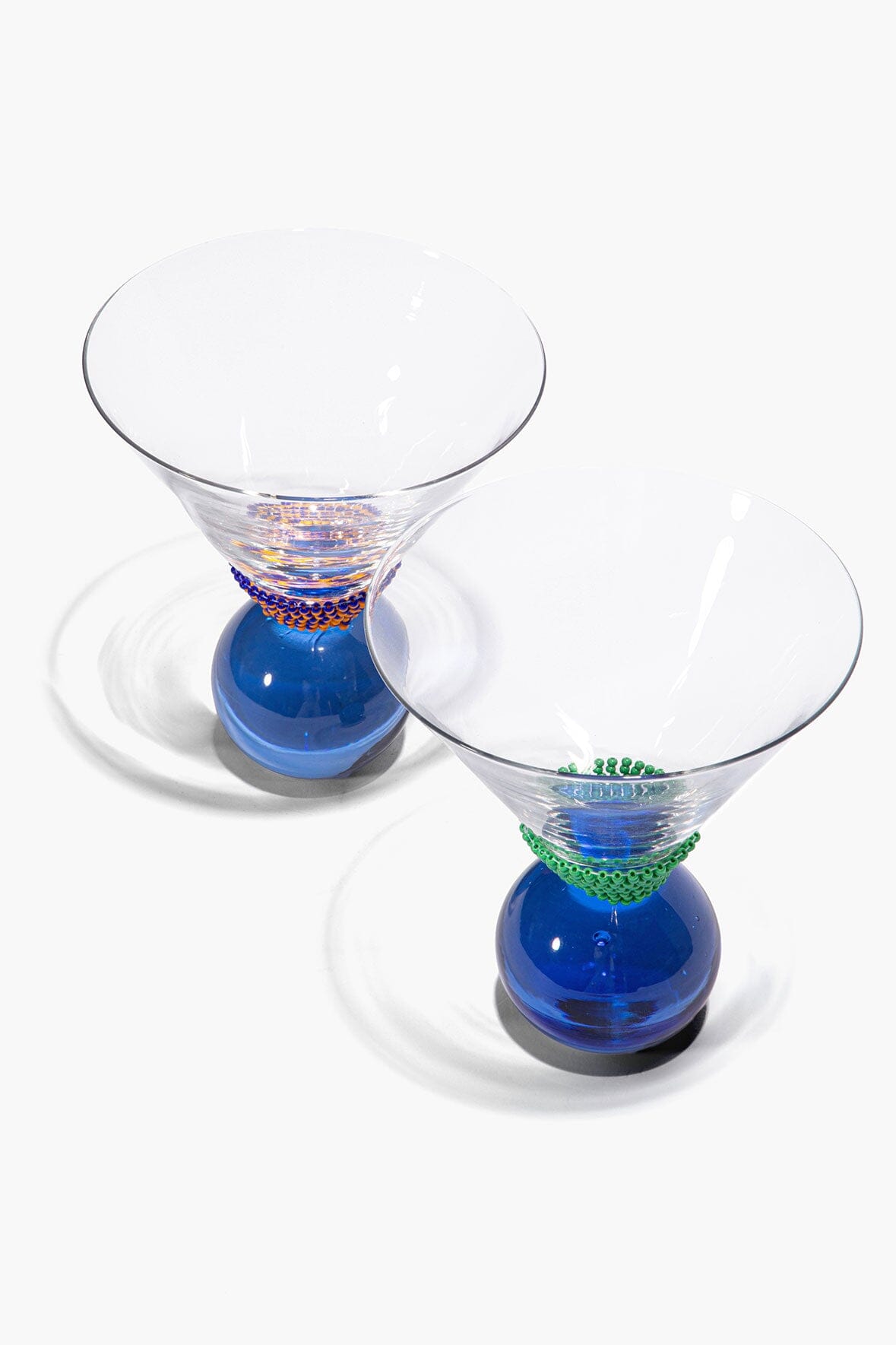 STAUD | Beaded Barware Blue Stripe