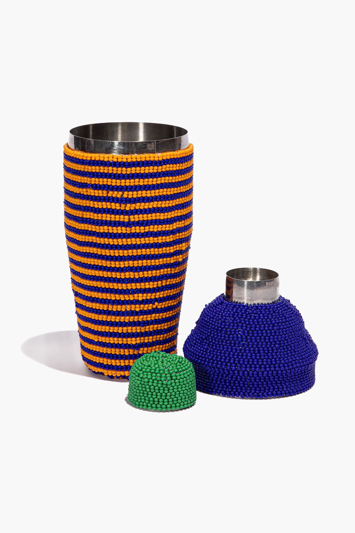 STAUD | Beaded Barware Blue Stripe