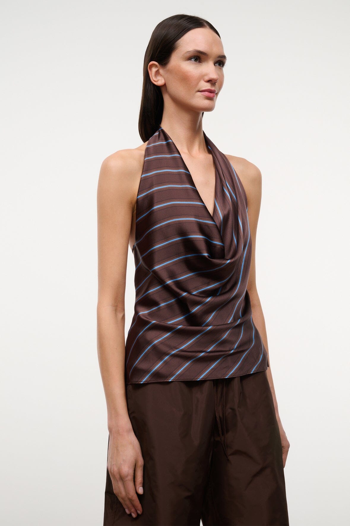STAUD | Liora Silk Top Redondo Stripe