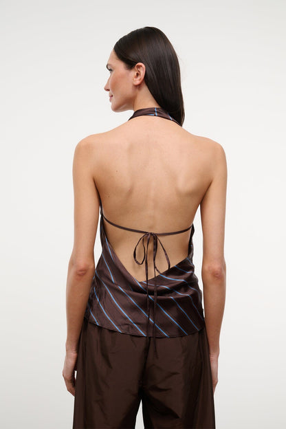 STAUD | Liora Silk Top Redondo Stripe
