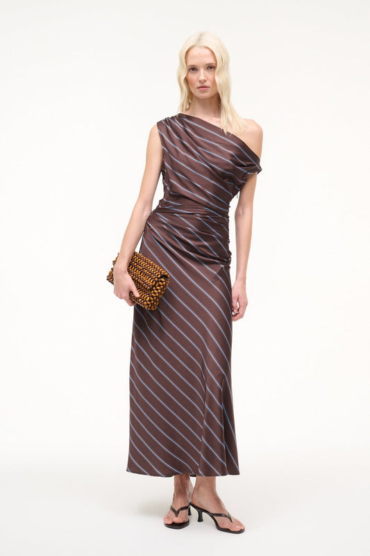 STAUD | Phare Silk Dress Redondo Stripe