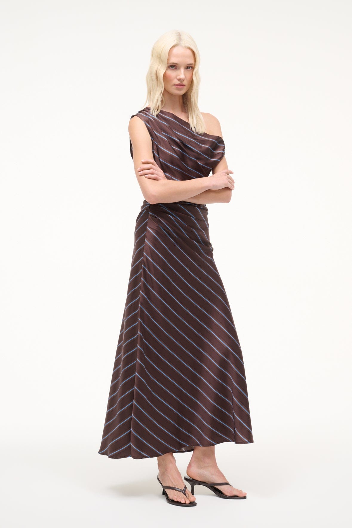 STAUD | Phare Silk Dress Redondo Stripe