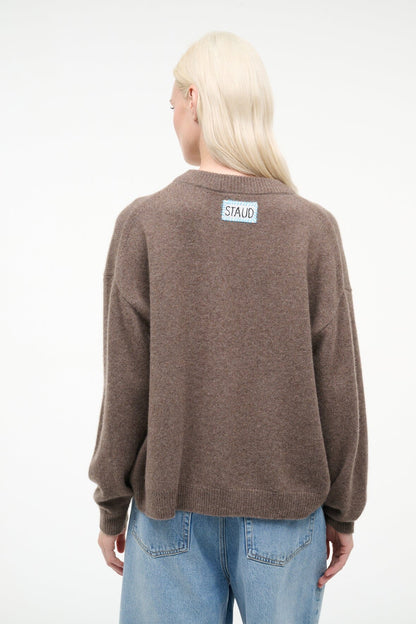 STAUD | Serrano Cashmere Relaxed Crew Truffle Patchwork