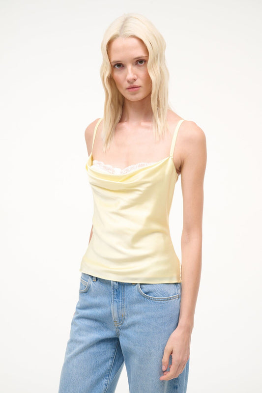 STAUD | Evangeline Silk Top Key Lime