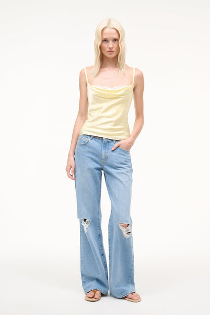 STAUD | Evangeline Silk Top Key Lime