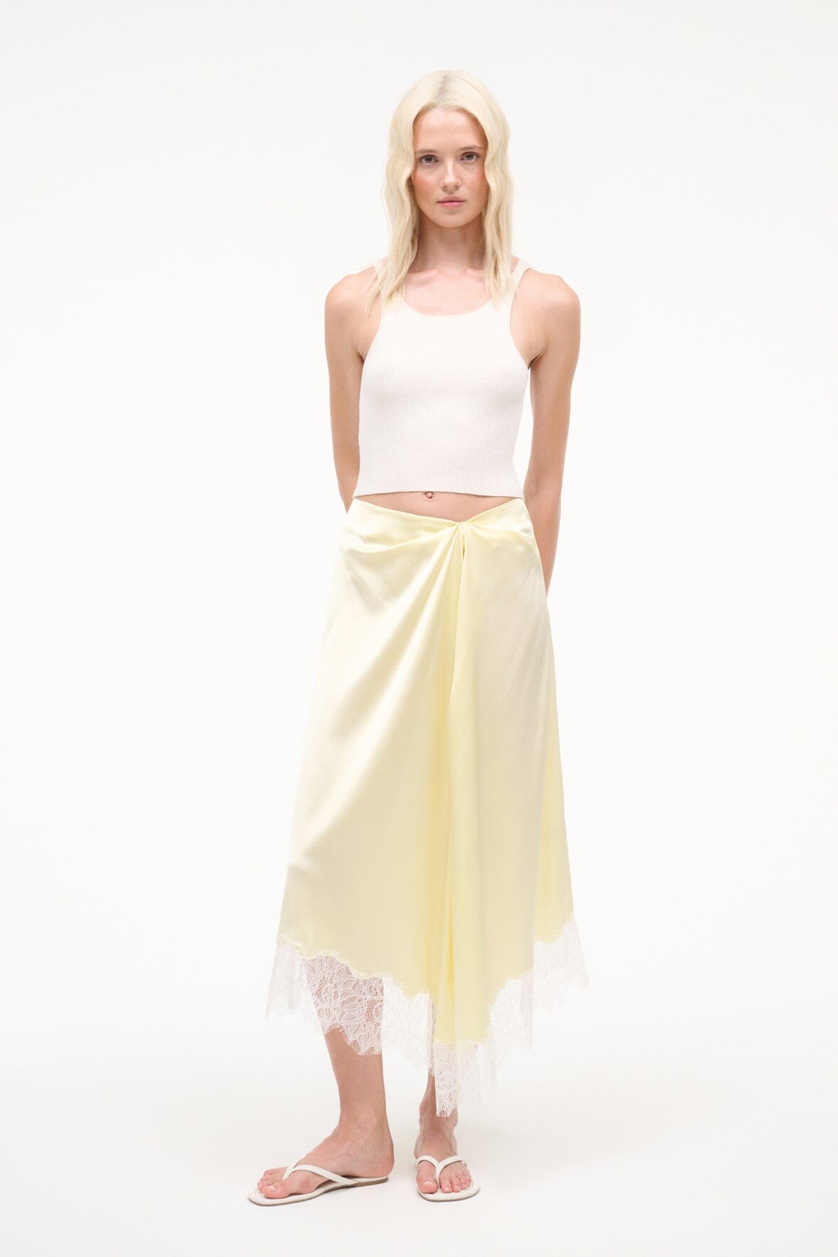 STAUD | Sonoma Silk Skirt Key Lime