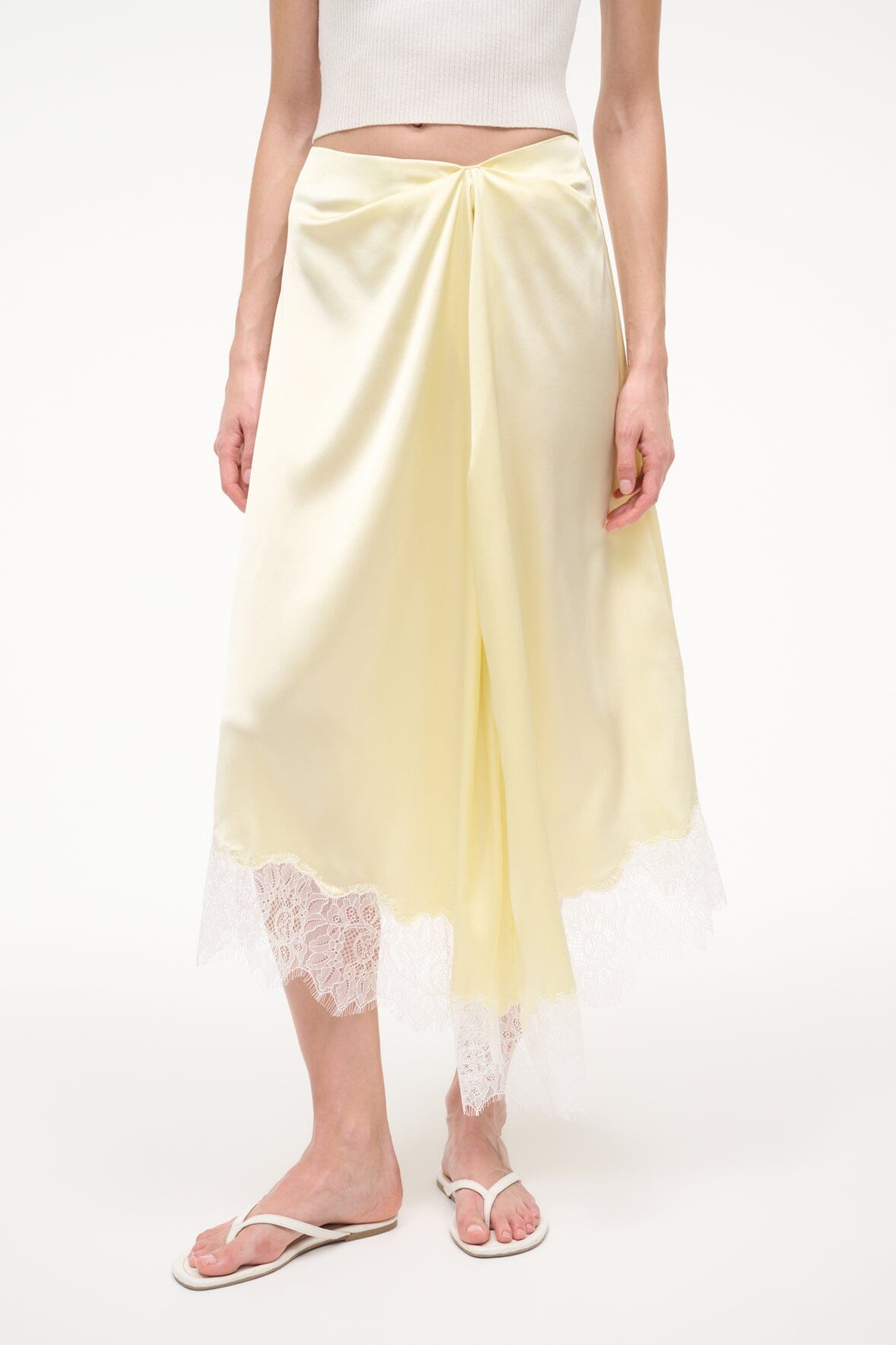STAUD | Sonoma Silk Skirt Key Lime