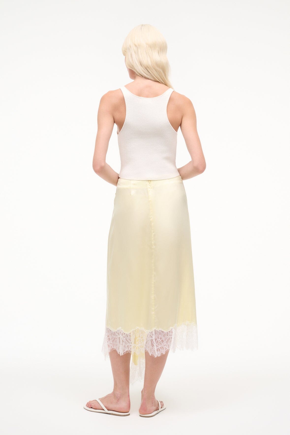 STAUD | Sonoma Silk Skirt Key Lime