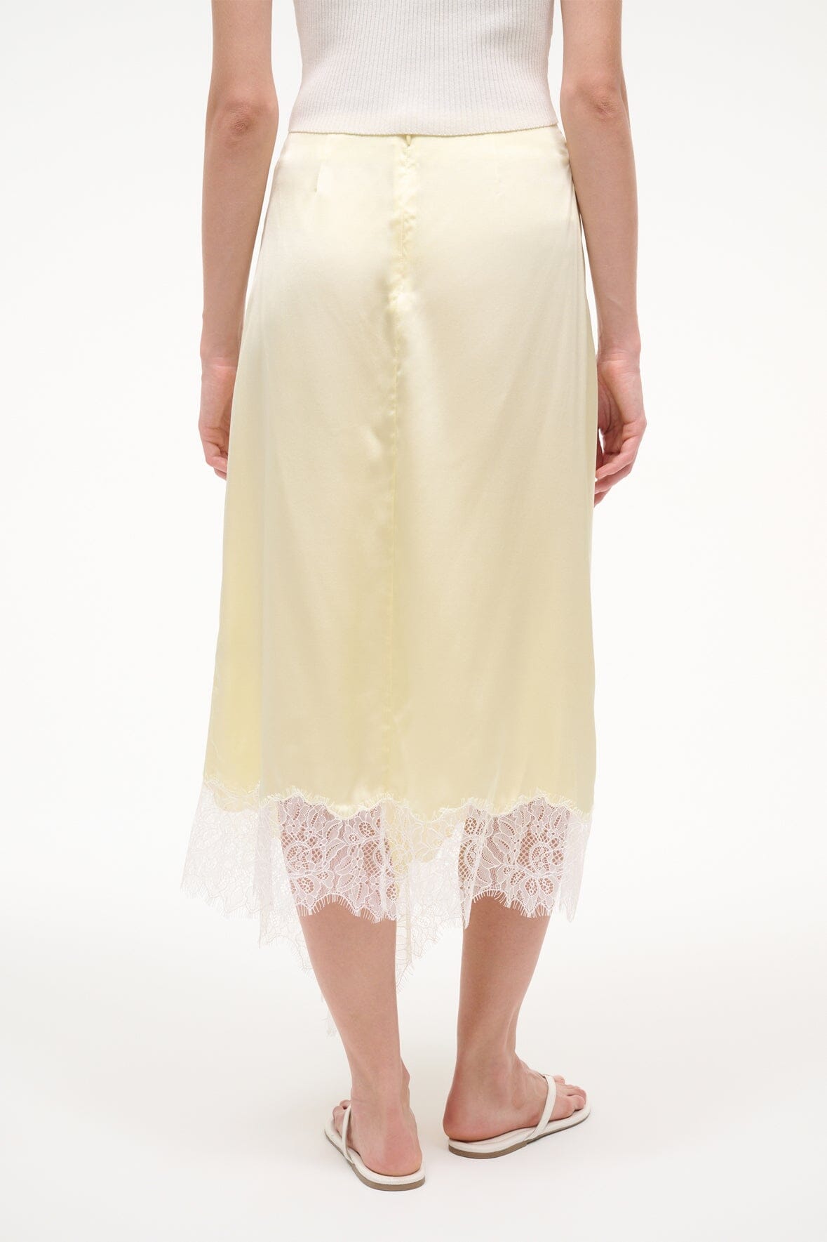 STAUD | Sonoma Silk Skirt Key Lime