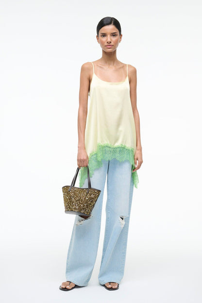 STAUD | Chloe Silk Cami Key Lime Sprout