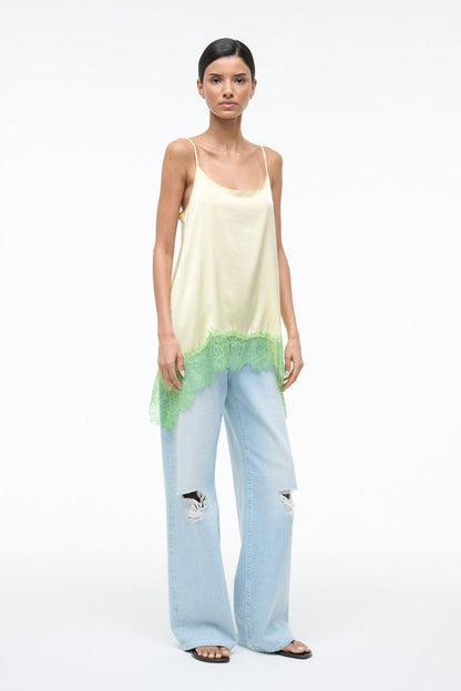 STAUD | Chloe Silk Cami Key Lime Sprout