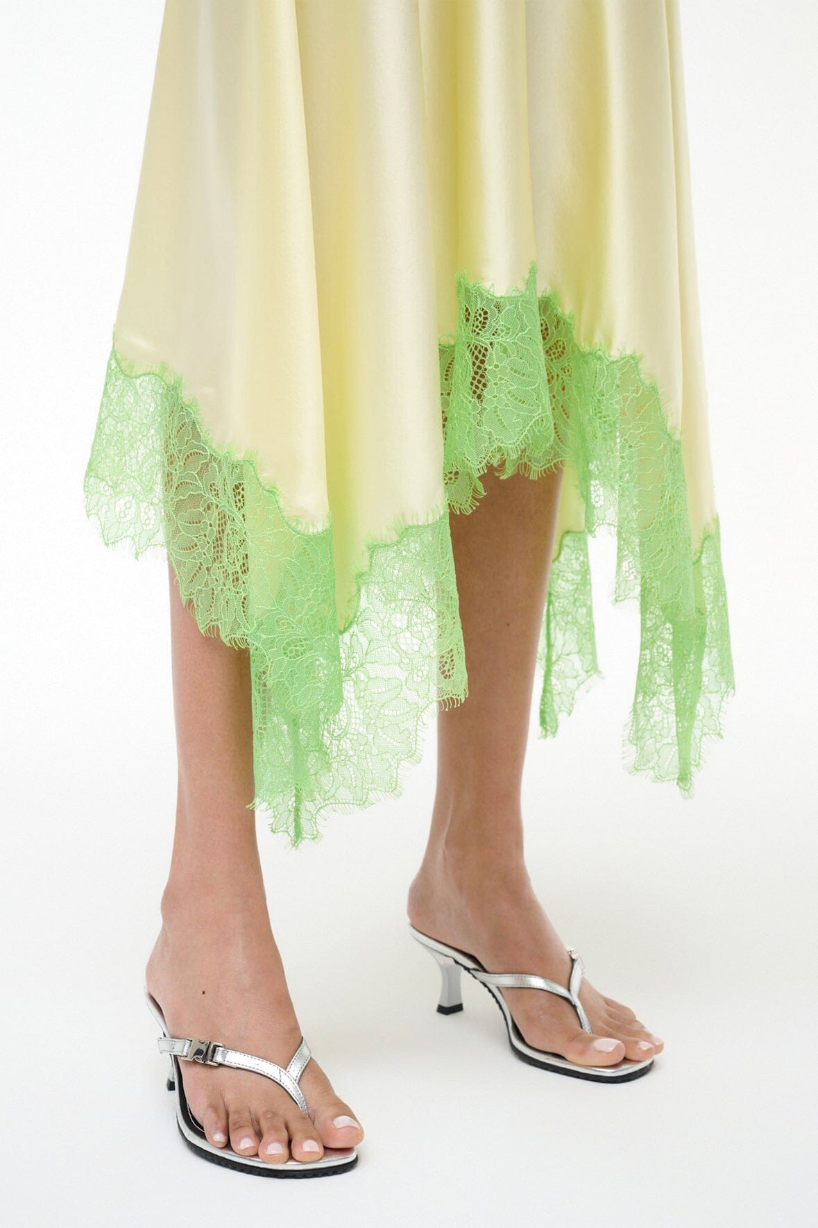 STAUD | Elira Silk Dress Key Lime Sprout