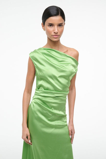 STAUD | Phare Silk Dress Sprout