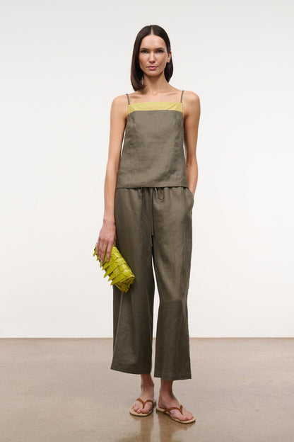 STAUD | Maisie Linen Top Palo Verde