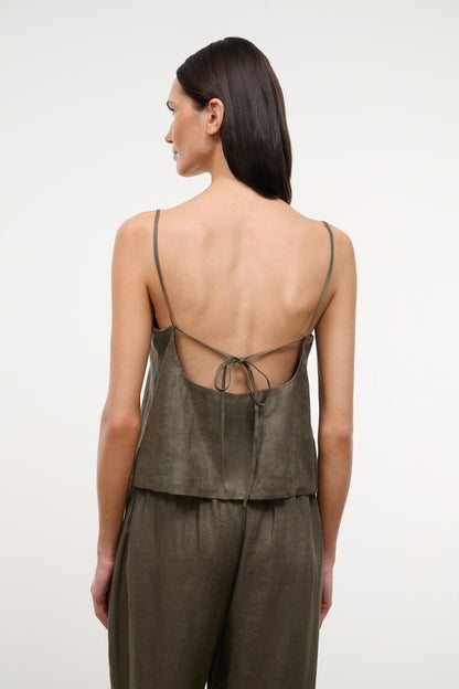 STAUD | Maisie Linen Top Palo Verde