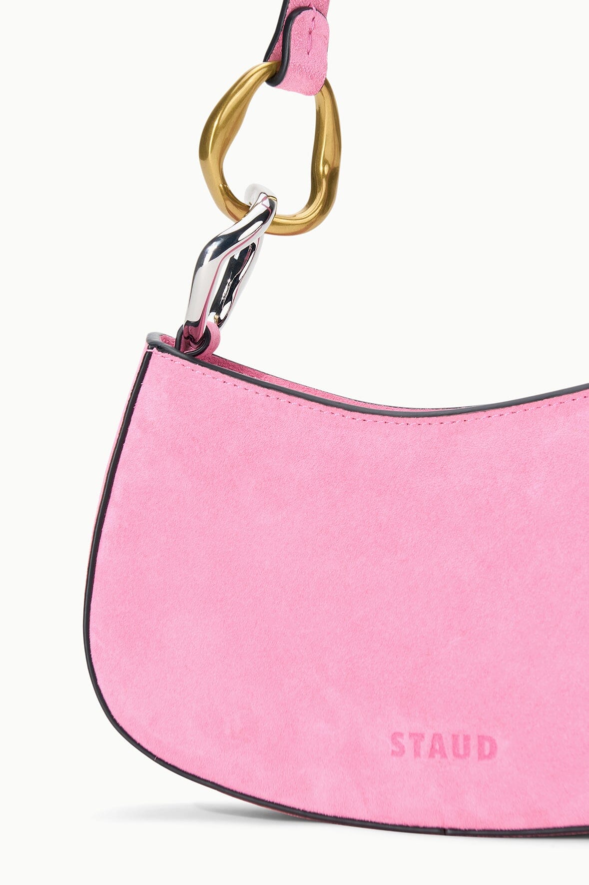 STAUD | Ollie Bag Orchid Pink Suede Mini Shoulder Bag - Staud