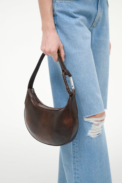 STAUD | Alden Shoulder Bag Espresso Distressed