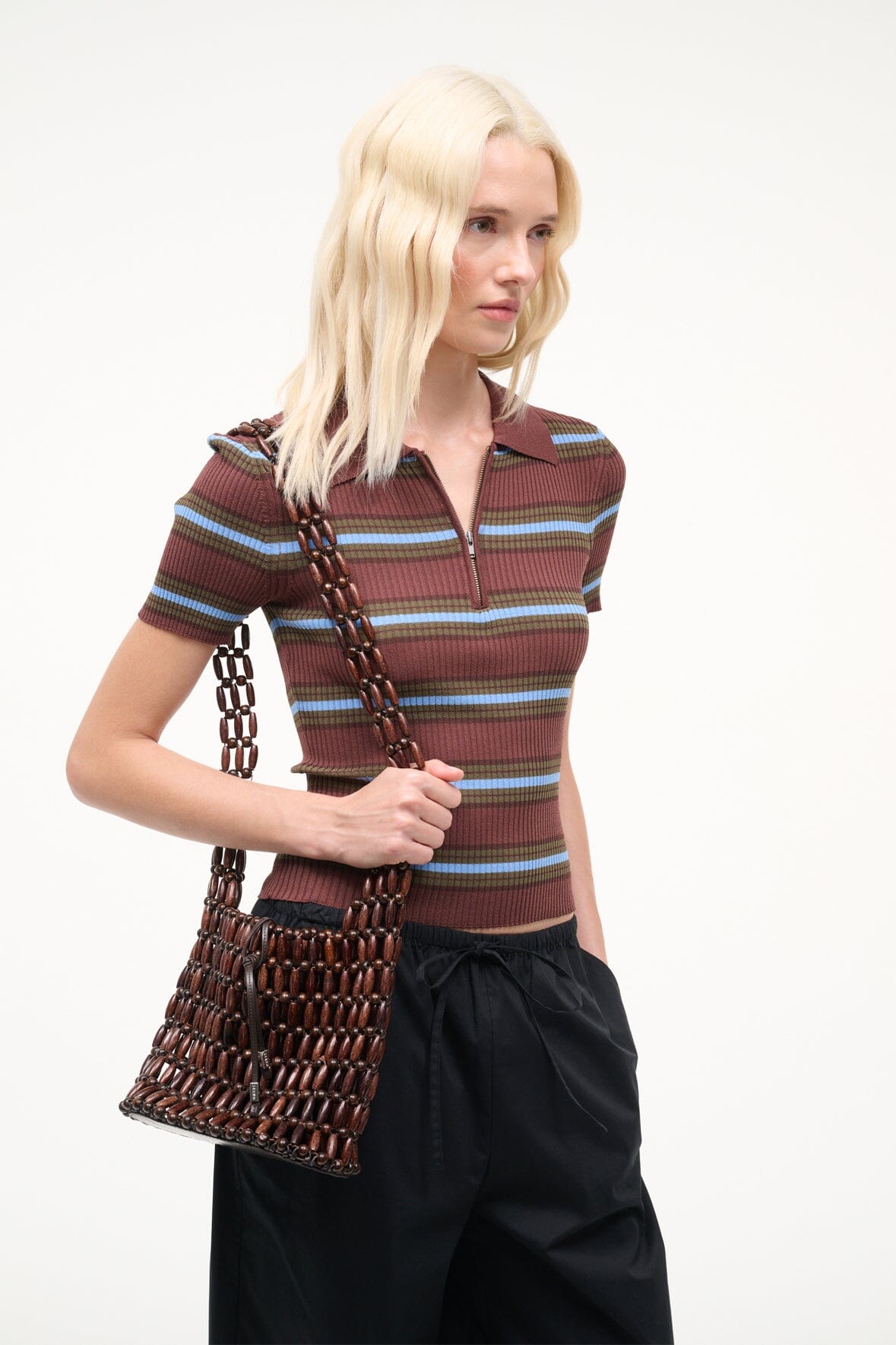STAUD | Coronado Bag Wood Beads