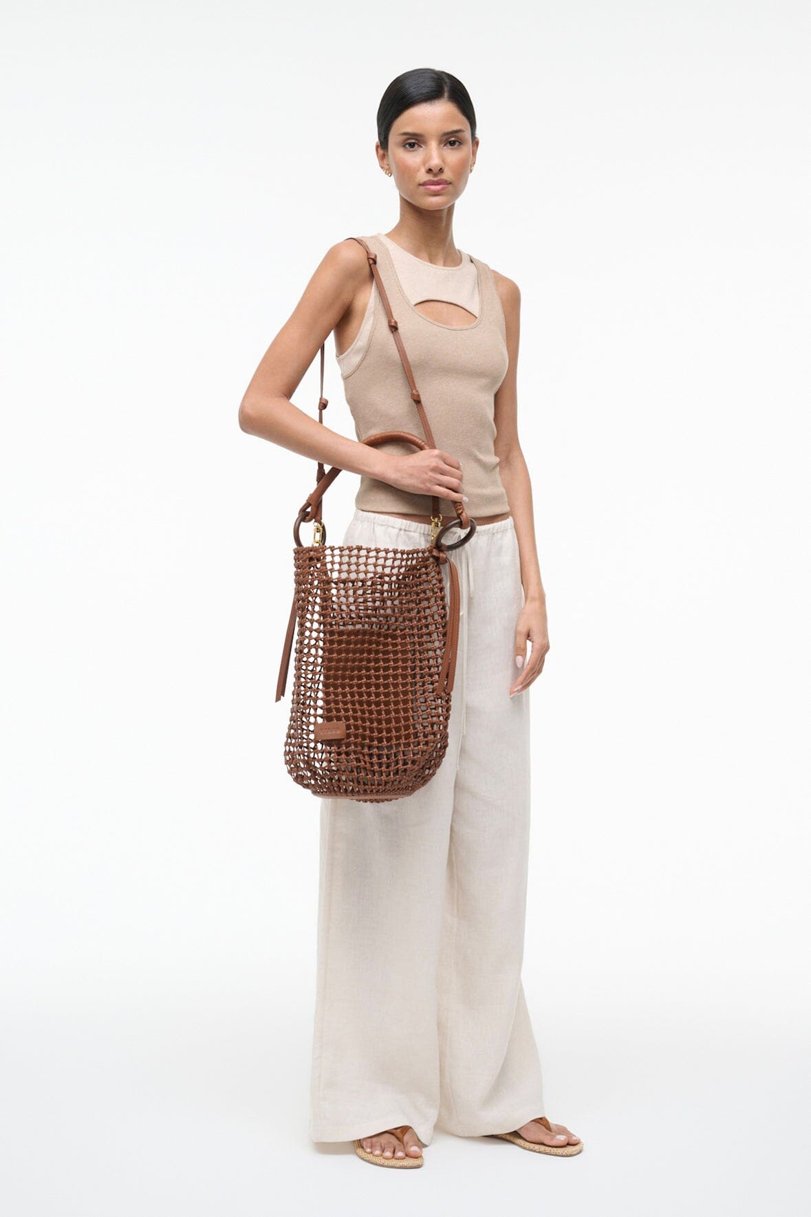 STAUD | Del Mar Bucket Bag Tan