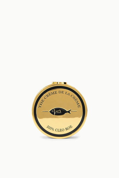 STAUD | Gold Caviar Tin Clutch With Chain Strap - Staud