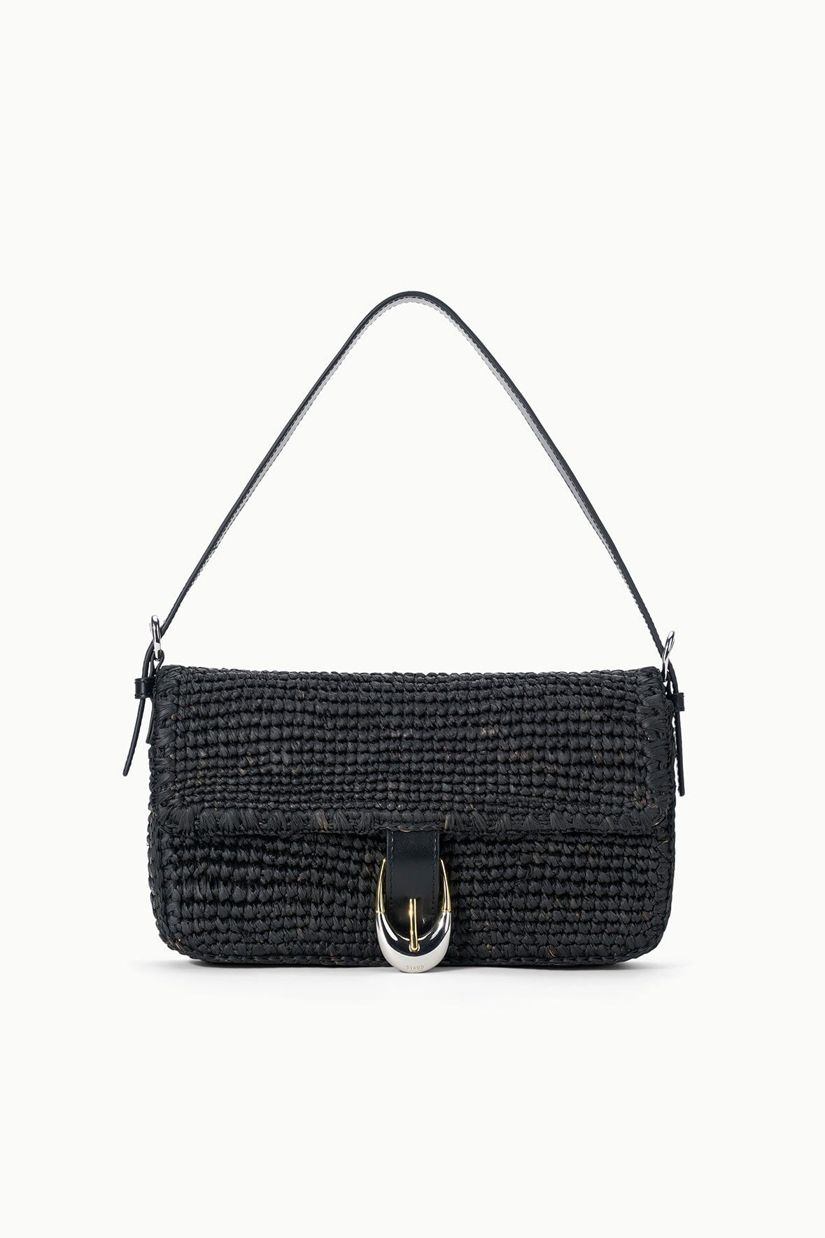STAUD | Harlow Raffia Bag Black