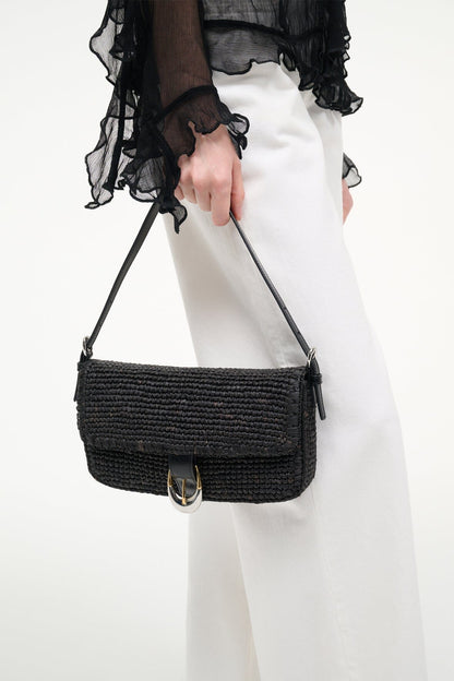 STAUD | Harlow Raffia Bag Black