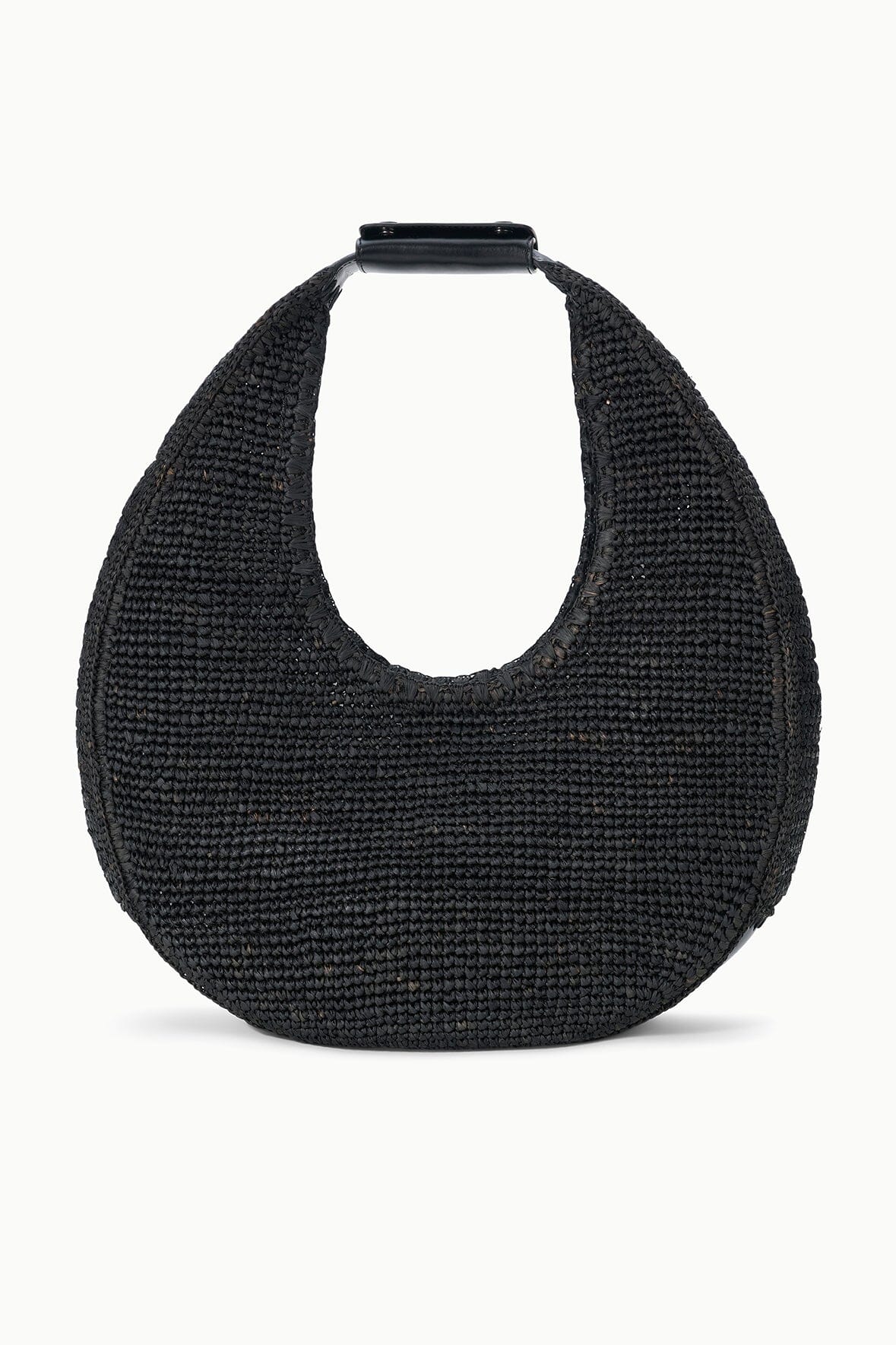 STAUD | Large Raffia Moon Tote Bag Black