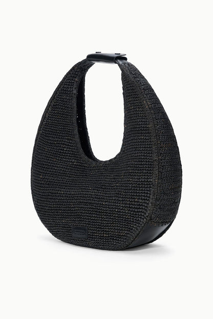 STAUD | Large Raffia Moon Tote Bag Black