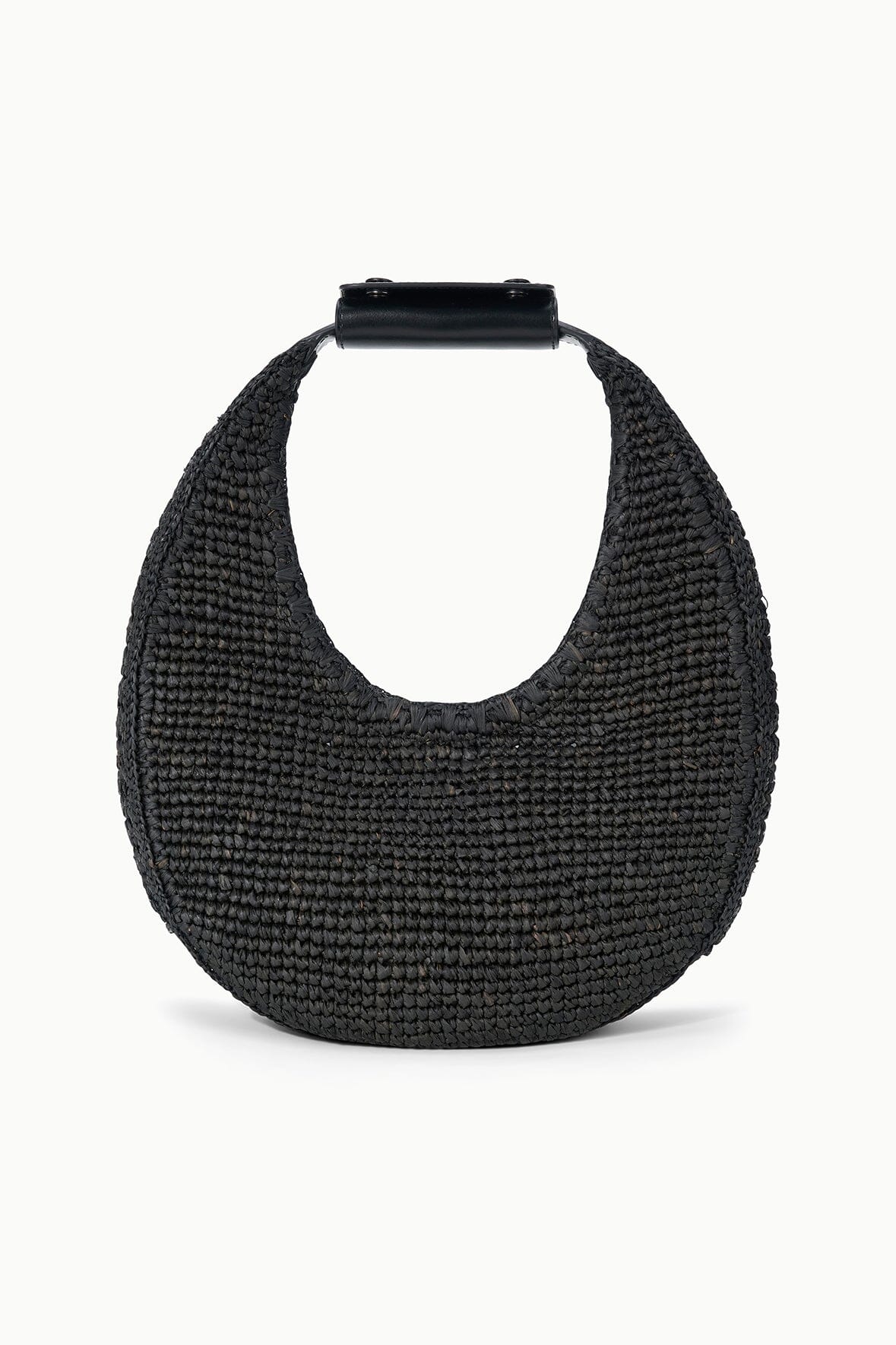 STAUD | Moon Raffia Tote Bag Black