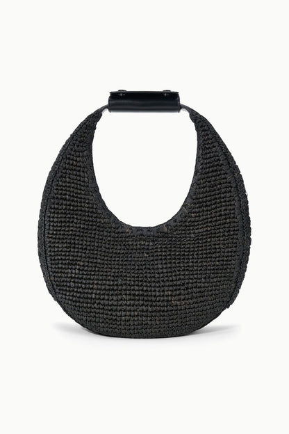 STAUD | Moon Raffia Tote Bag Black