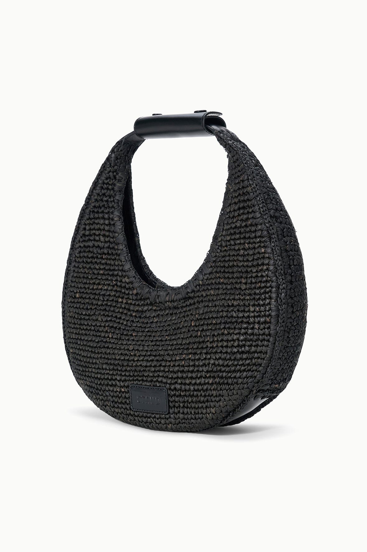 STAUD | Moon Raffia Tote Bag Black