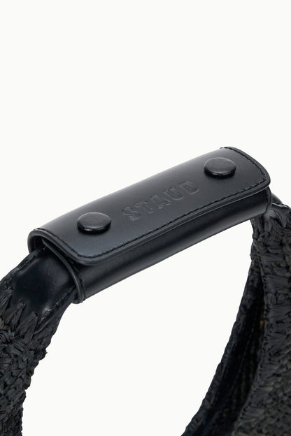 STAUD | Moon Raffia Tote Bag Black