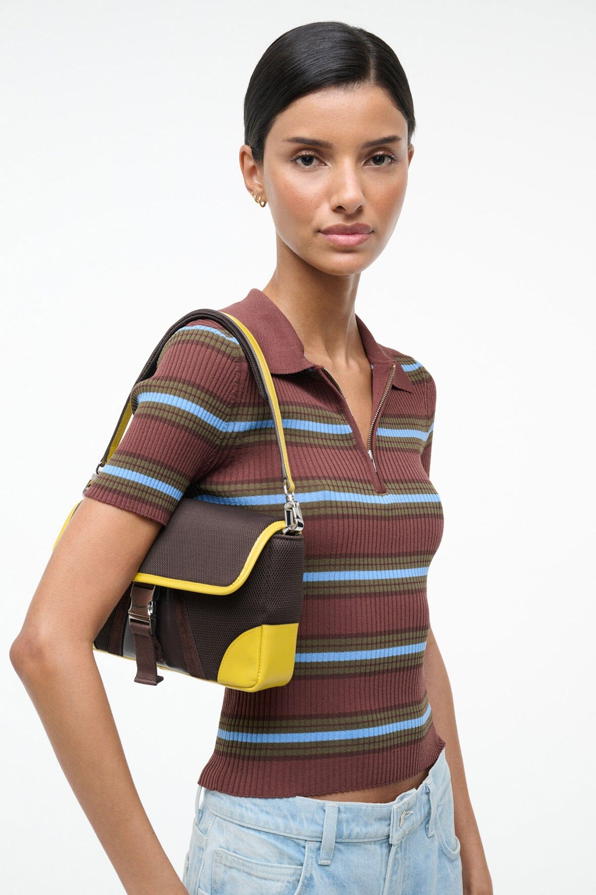 STAUD | Tony Shoulder Bag Espresso Lemon