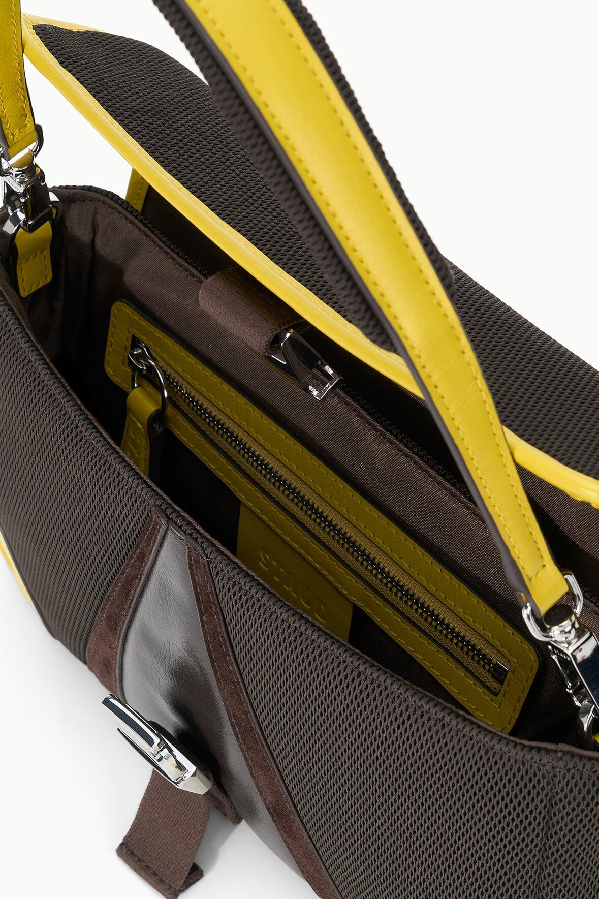 STAUD | Tony Shoulder Bag Espresso Lemon