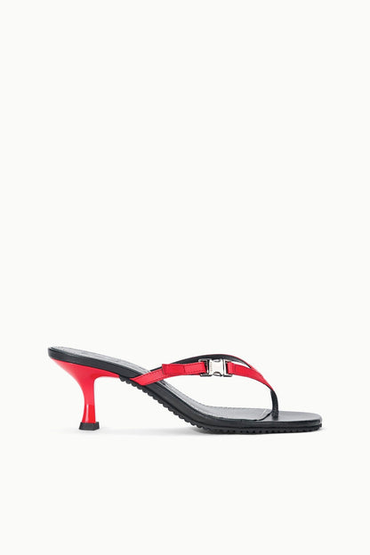 STAUD | Flynn Kitten Heel Black Red Rose
