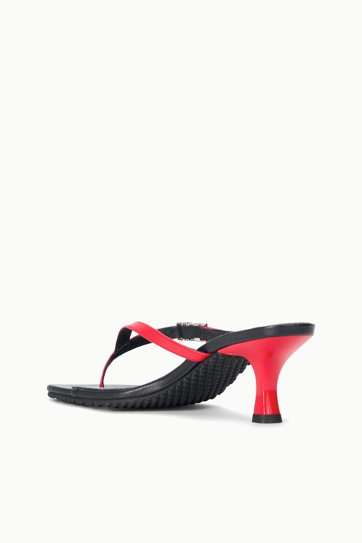 STAUD | Flynn Kitten Heel Black Red Rose