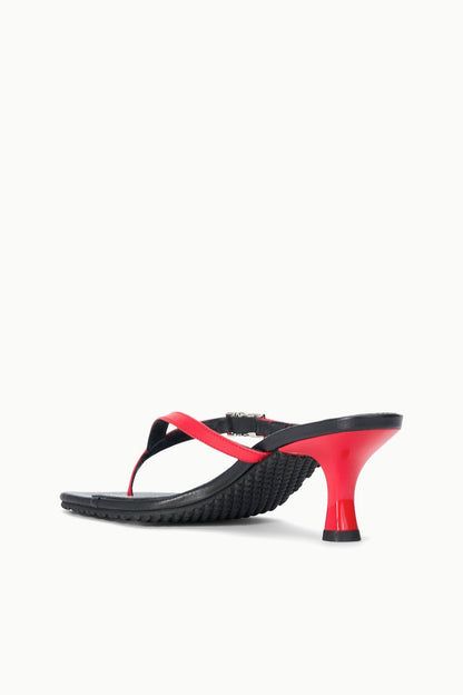 STAUD | Flynn Kitten Heel Black Red Rose