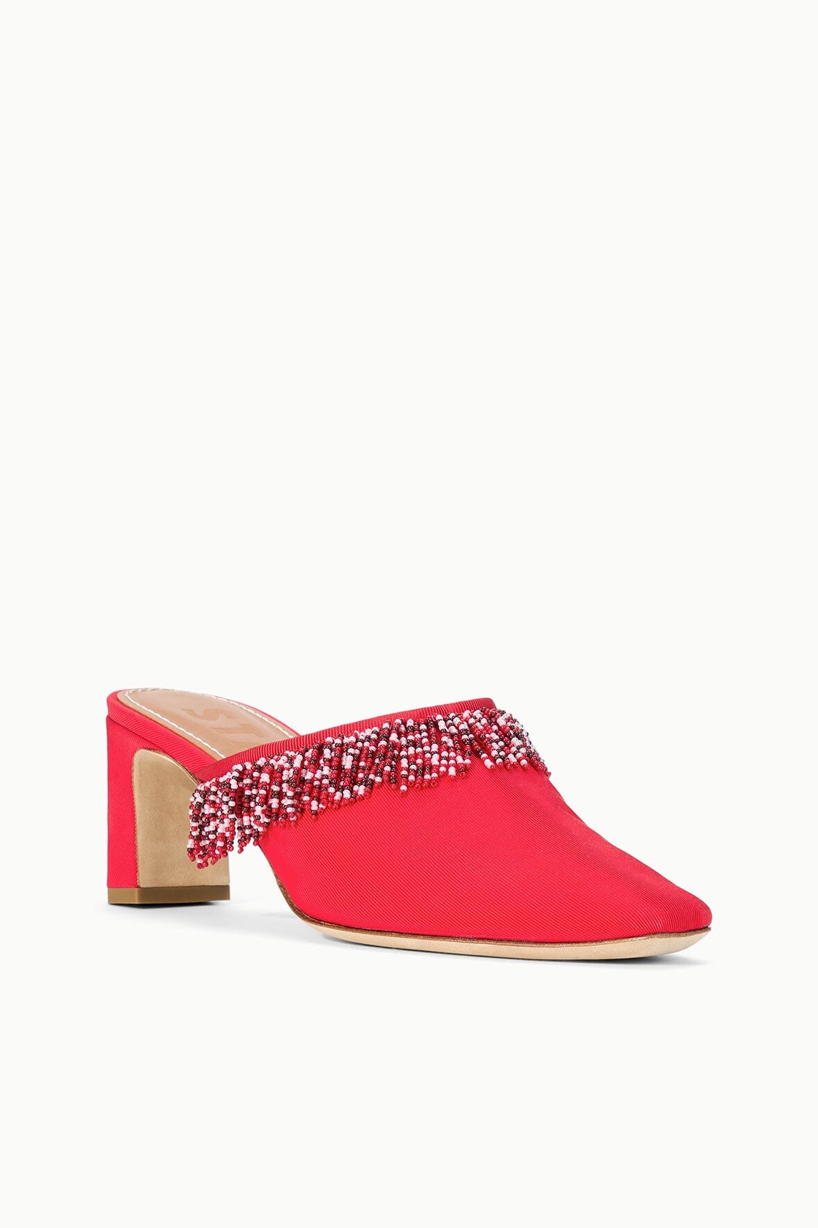 STAUD | Joanna Kitten Heel Mule Red Rose
