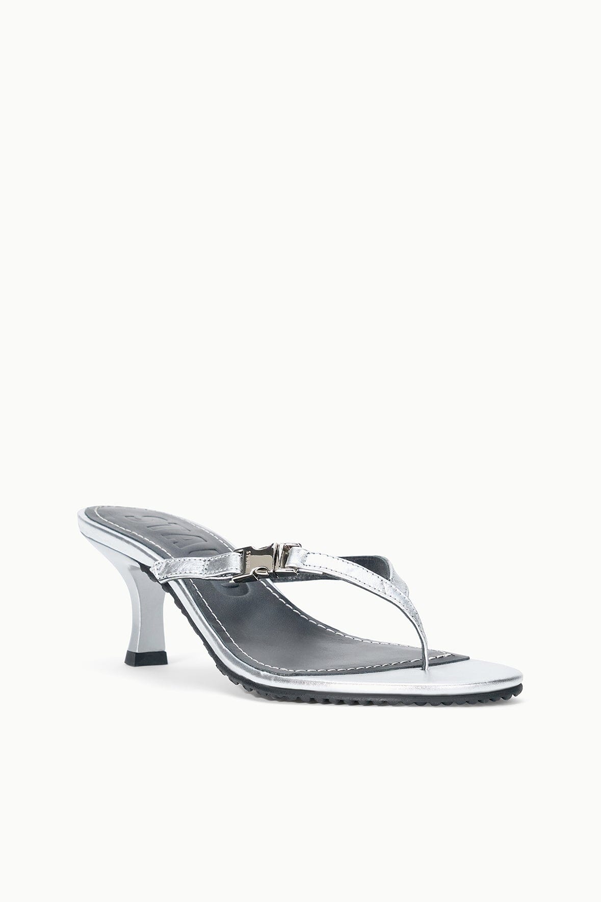 STAUD | Flynn Kitten Heel Silver