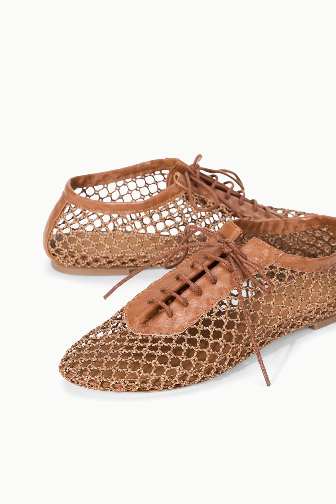 STAUD | Kit Lace Up Flat Tan